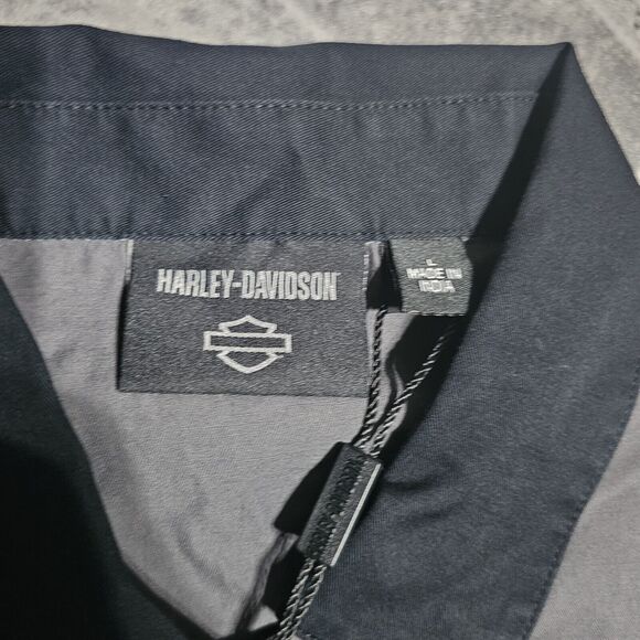 New Harley-Davidson Men's Staple Colorblock Shirt Blackened Pearl Size LARGE - Picture 4 of 6